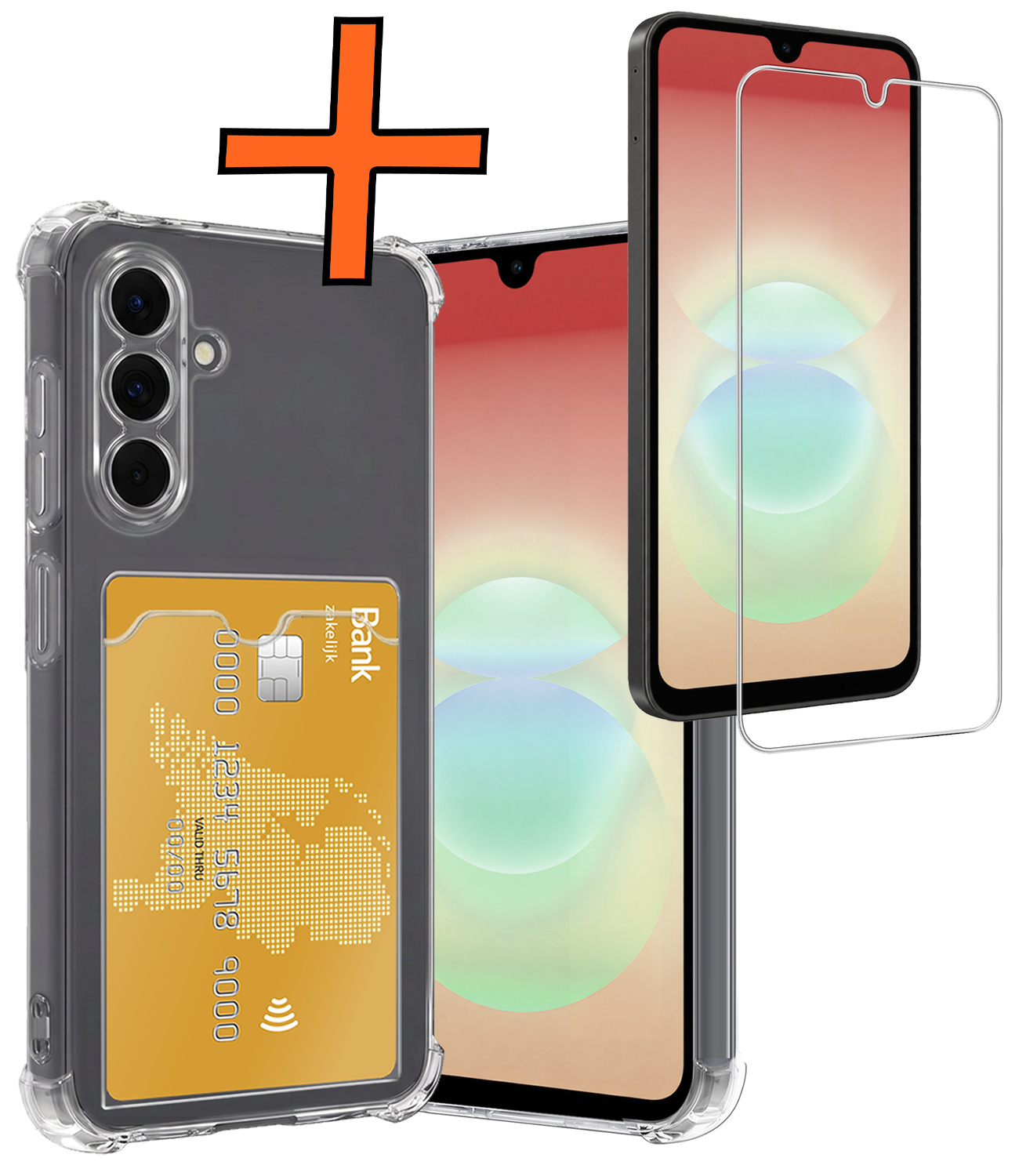 Nomfy Nomfy Samsung Galaxy A18 Hoesje Pashouder Met Screenprotector