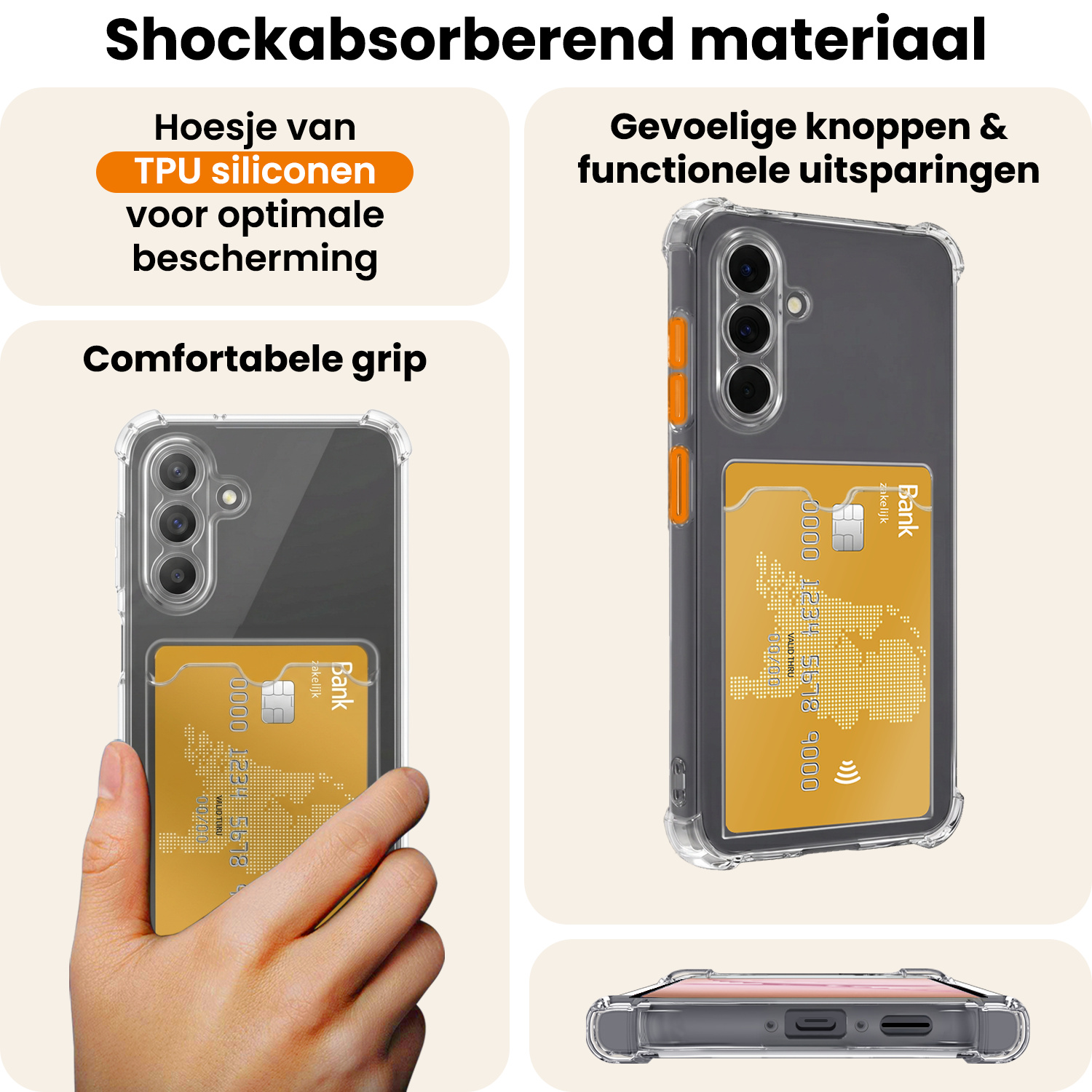 Nomfy Nomfy Samsung Galaxy A18 Hoesje Pashouder Met Screenprotector