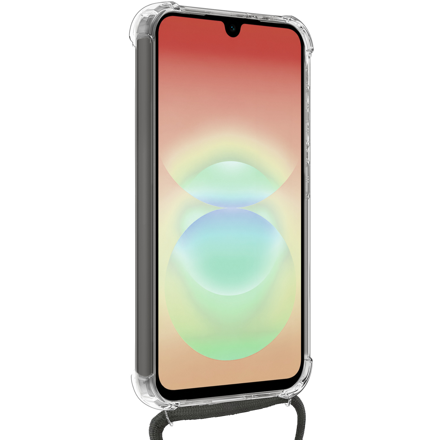 Nomfy Nomfy Samsung Galaxy A18 Hoesje Transparant Shockproof Met Zwart Koord