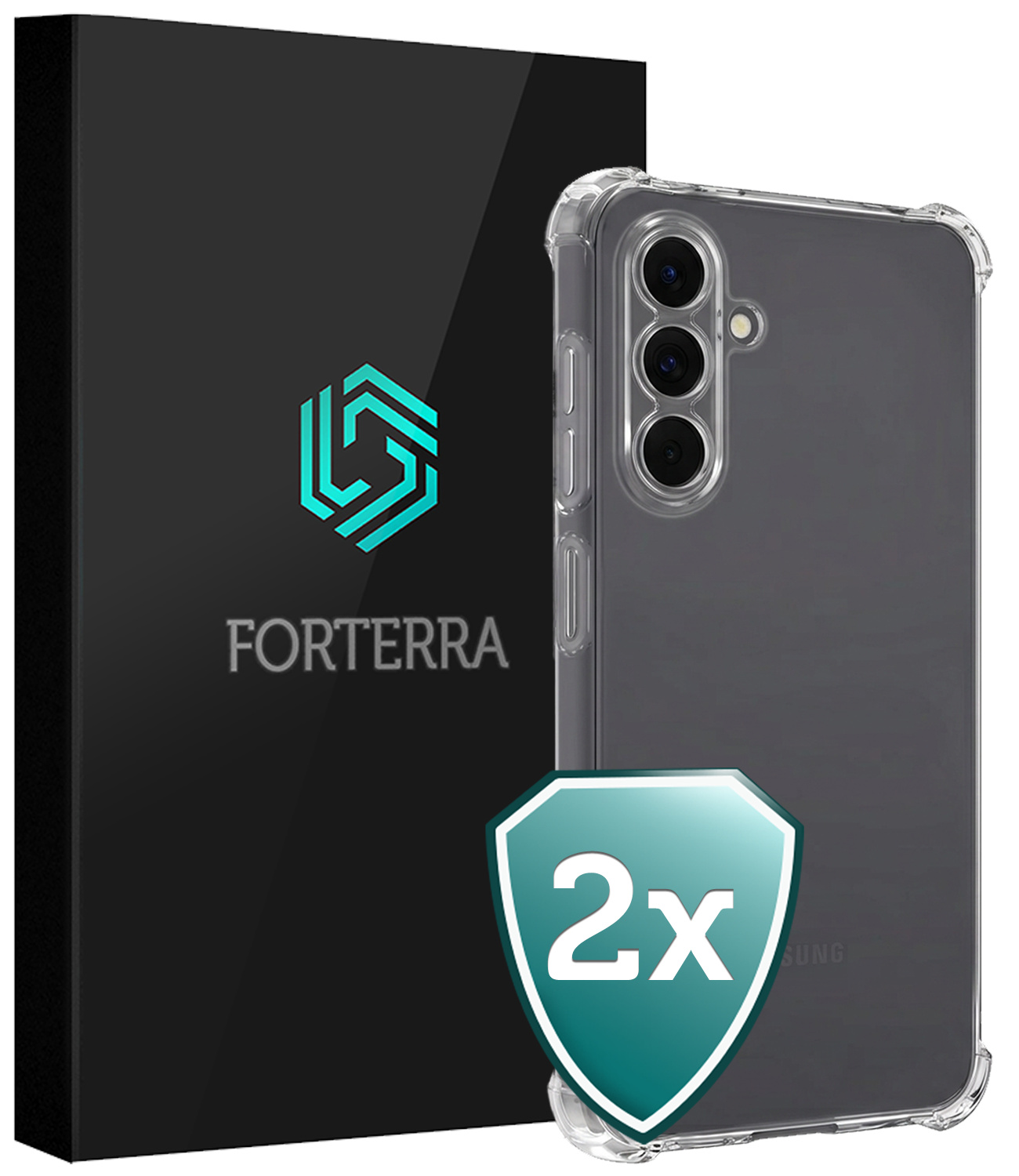 Forterra Forterra Samsung Galaxy A18 Hoesje Shockproof - Transparant - 2 PACK