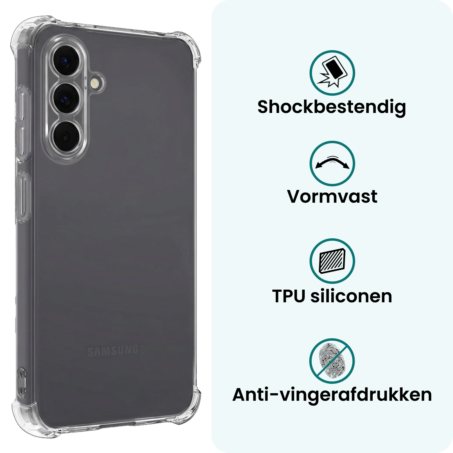 Forterra Forterra Samsung Galaxy A18 Hoesje Shockproof - Transparant - 2 PACK