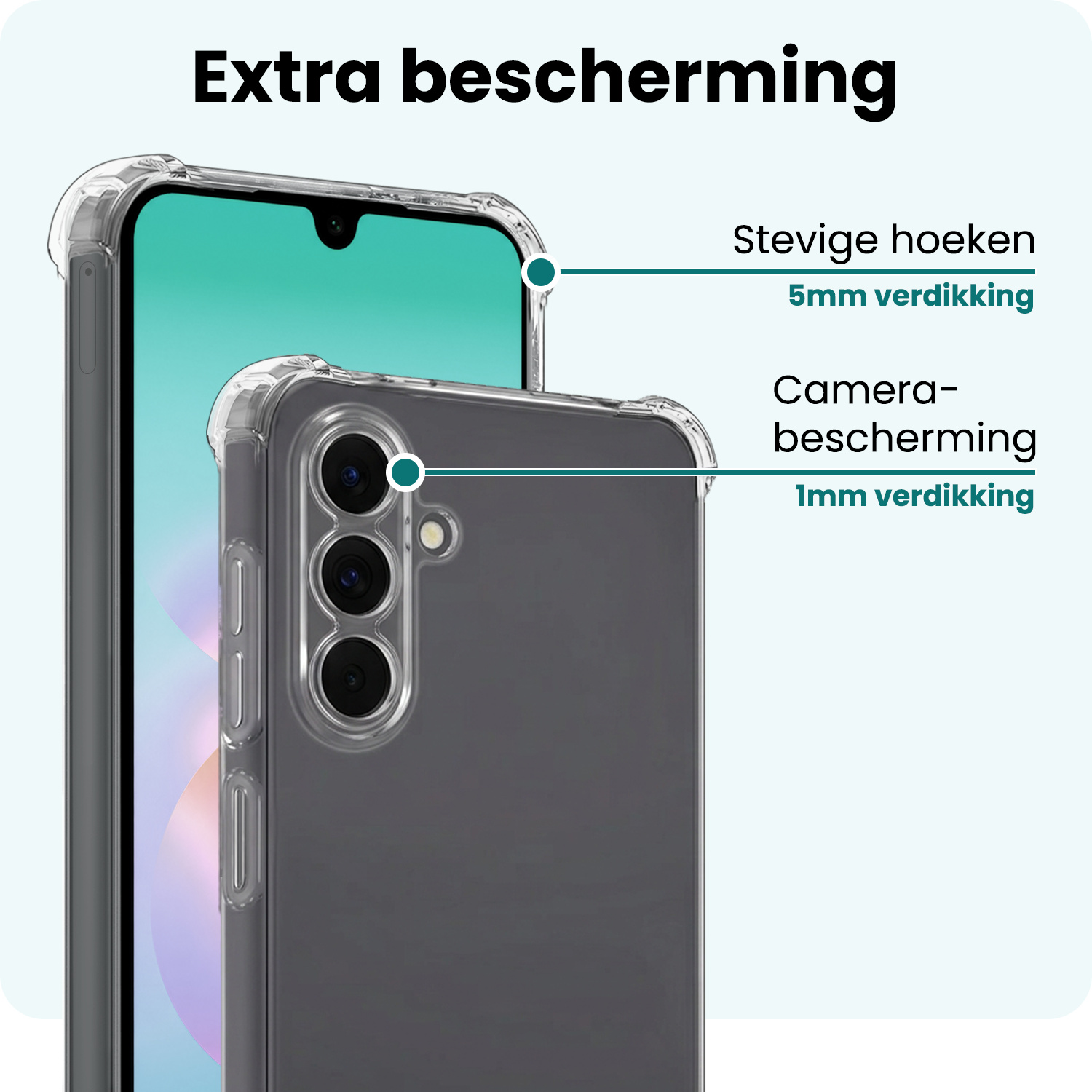 Forterra Forterra Samsung Galaxy A18 Hoesje Shockproof - Transparant - 2 PACK