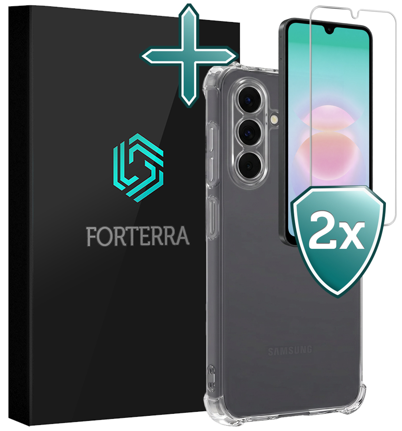 Forterra Forterra Samsung Galaxy A18 Hoesje Shockproof Met 2x Screenprotector