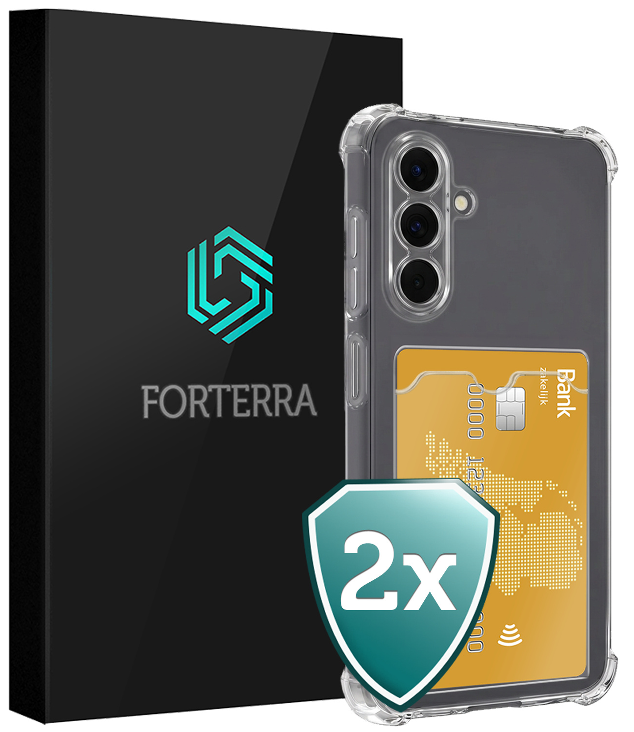 Forterra Forterra Samsung Galaxy A18 Hoesje Pashouder - 2 PACK