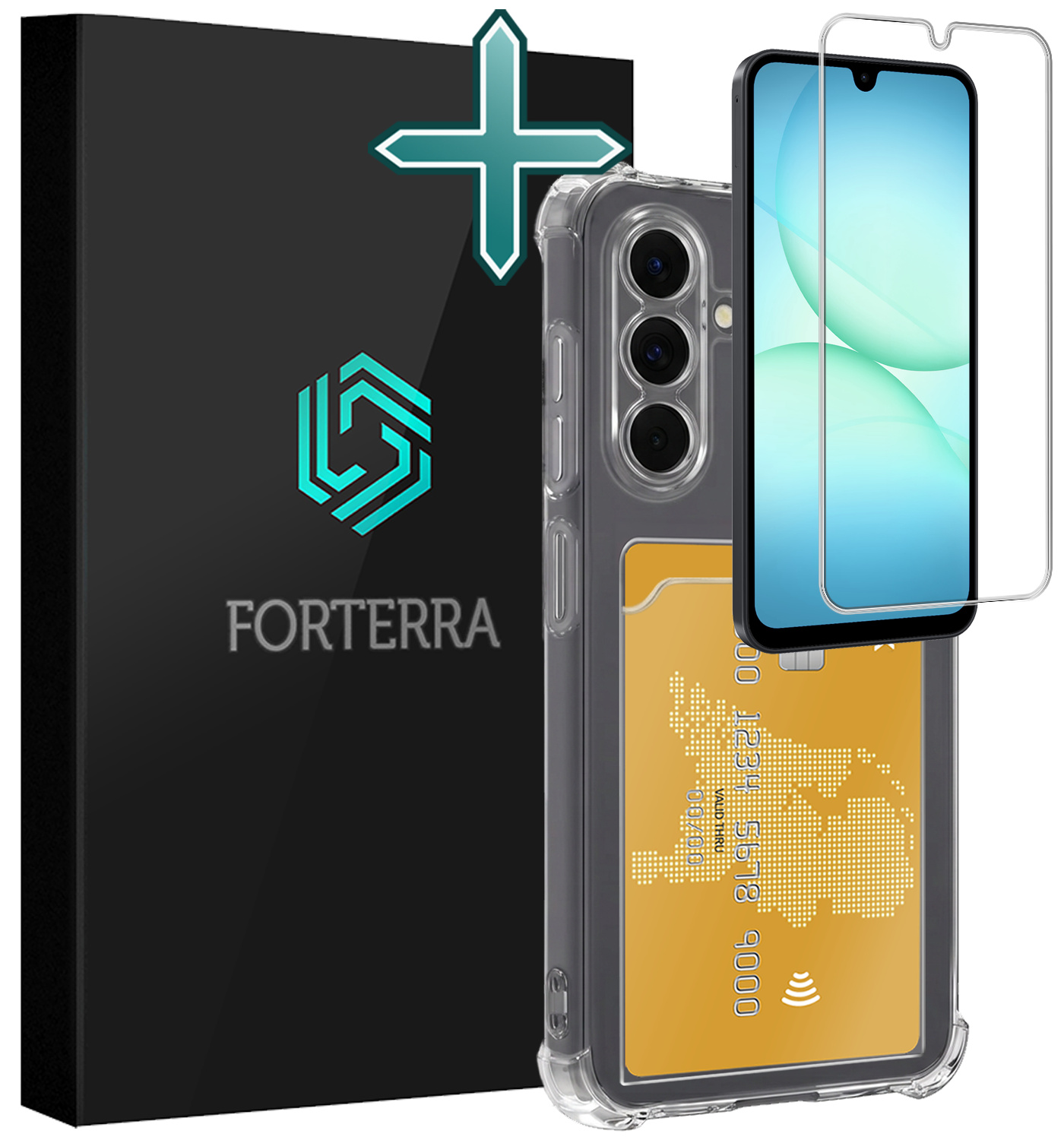Forterra Forterra Samsung Galaxy A18 Hoesje Pashouder Met Screenprotector
