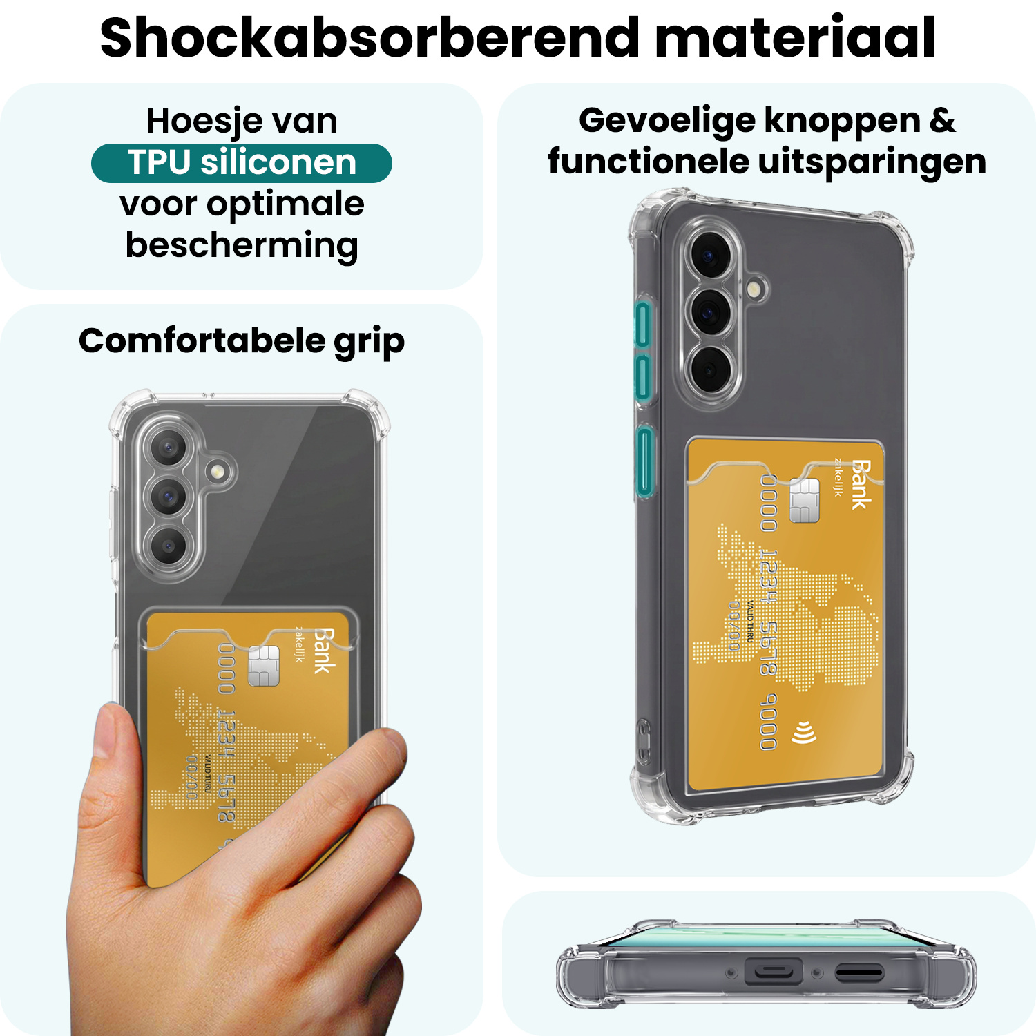 Forterra Forterra Samsung Galaxy A18 Hoesje Pashouder Met 2x Screenprotector