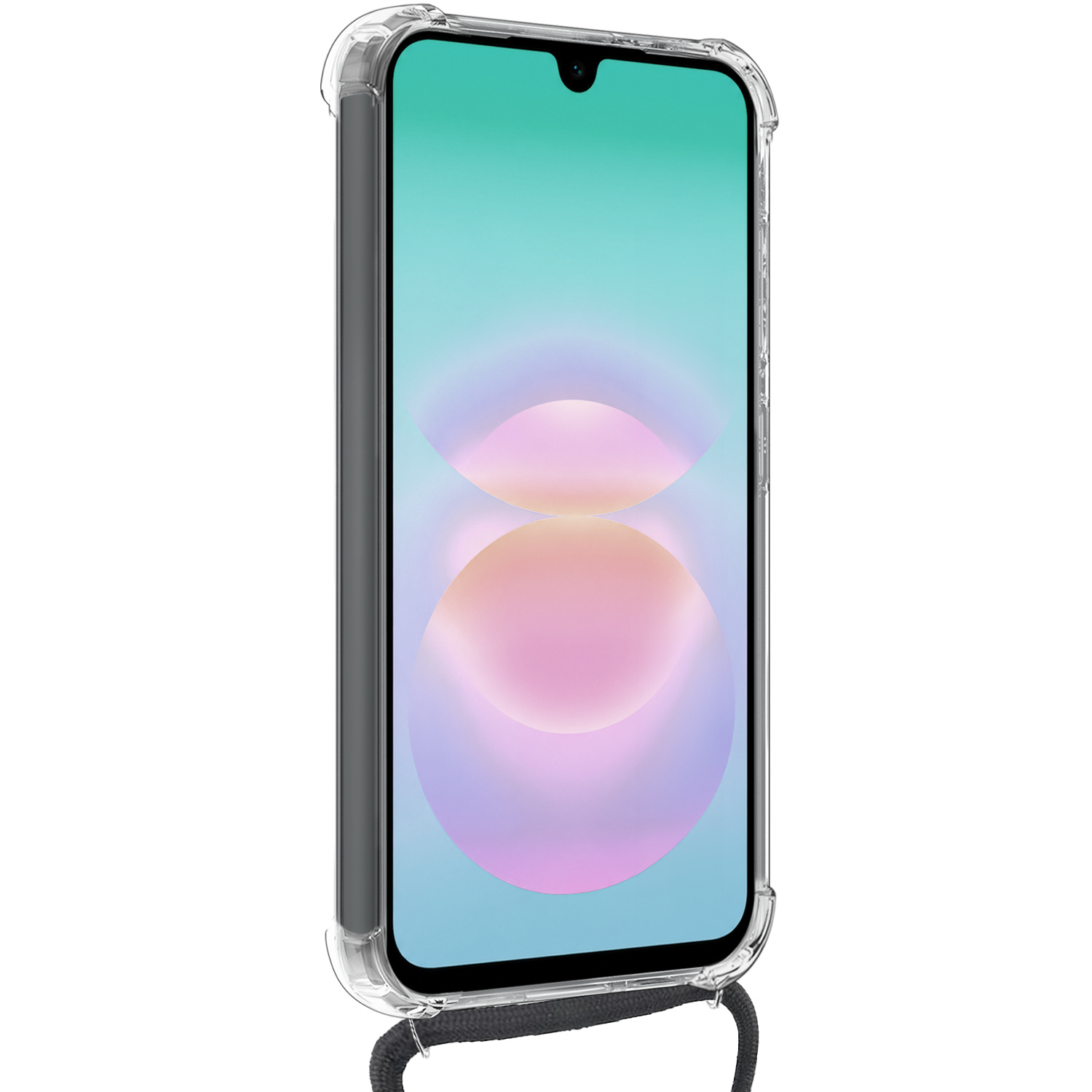 Forterra Forterra Samsung Galaxy A18 Hoesje Transparant Shockproof Met Zwart Koord