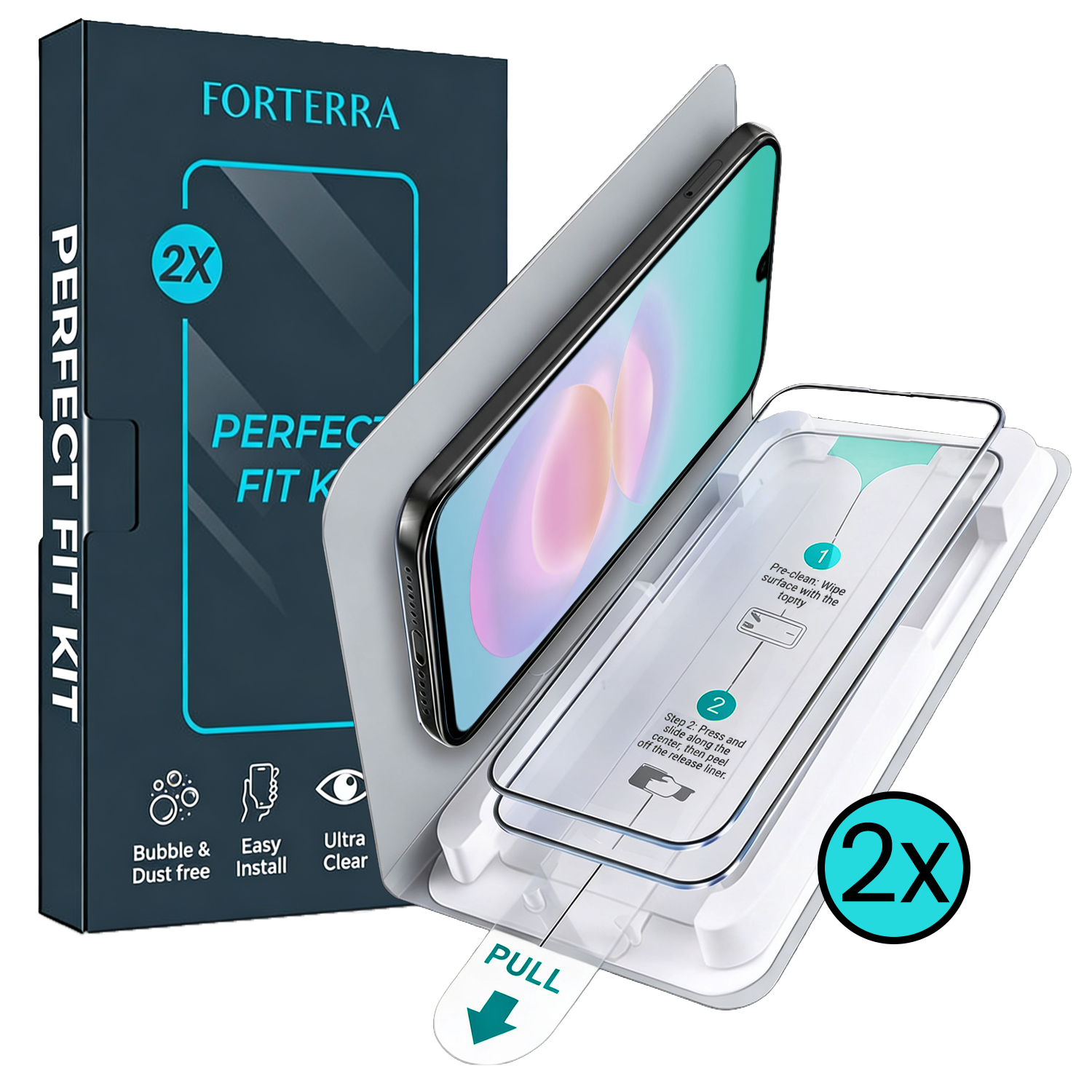 Forterra Forterra Samsung Galaxy A18 Screenprotector Perfect Fit Kit - 2 PACK