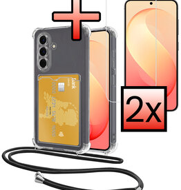 NoXx NoXx Samsung Galaxy S26 FE Hoesje Pashouder met Koord Met 2x Screenprotector