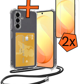 Nomfy Nomfy Samsung Galaxy S26 FE Hoesje Pashouder met Koord Met 2x Screenprotector