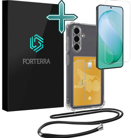 Forterra Forterra Samsung Galaxy S26 FE Hoesje Pashouder met Koord Met Screenprotector