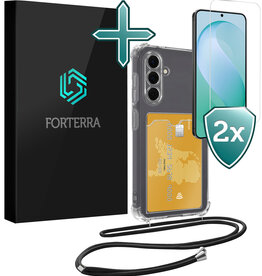 Forterra Forterra Samsung Galaxy S26 FE Hoesje Pashouder met Koord Met 2x Screenprotector