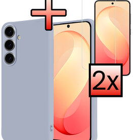 NoXx NoXx Samsung Galaxy S26 FE Hoesje Siliconen Met 2x Screenprotector - Lila