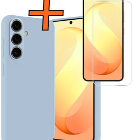 Nomfy Nomfy Samsung Galaxy S26 FE Hoesje Siliconen Met Screenprotector - Lichtblauw