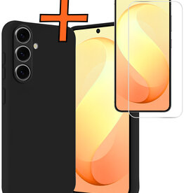 Nomfy Nomfy Samsung Galaxy S26 FE Hoesje Siliconen Met Screenprotector - Zwart