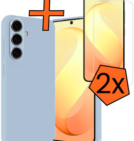Nomfy Nomfy Samsung Galaxy S26 FE Hoesje Siliconen Met 2x Screenprotector - Lichtblauw