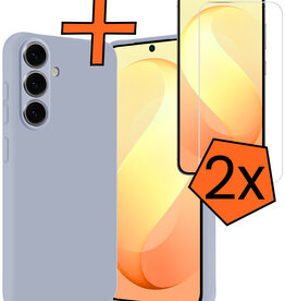 Nomfy Nomfy Samsung Galaxy S26 FE Hoesje Siliconen Met 2x Screenprotector - Lila