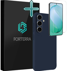 Forterra Forterra Samsung Galaxy S26 FE Hoesje Siliconen Met Screenprotector - Donkerblauw