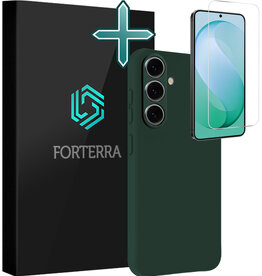 Forterra Forterra Samsung Galaxy S26 FE Hoesje Siliconen Met Screenprotector - Donkergroen