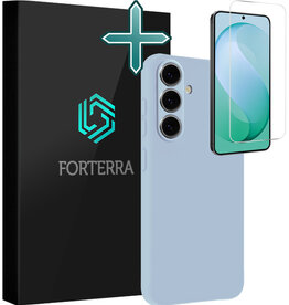 Forterra Forterra Samsung Galaxy S26 FE Hoesje Siliconen Met Screenprotector - Lichtblauw