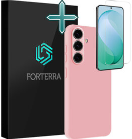 Forterra Forterra Samsung Galaxy S26 FE Hoesje Siliconen Met Screenprotector - Lichtroze