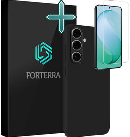 Forterra Forterra Samsung Galaxy S26 FE Hoesje Siliconen Met Screenprotector - Zwart