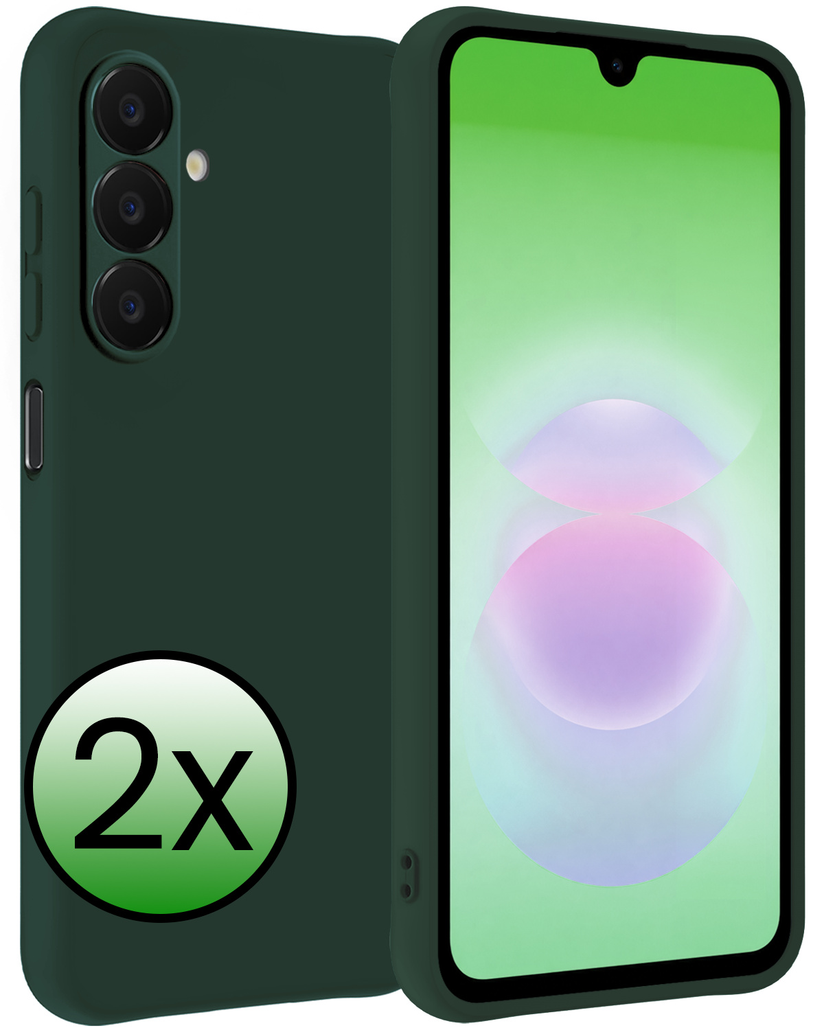 BASEY. BASEY. Samsung Galaxy A18 Hoesje Siliconen - Donkergroen - 2 PACK