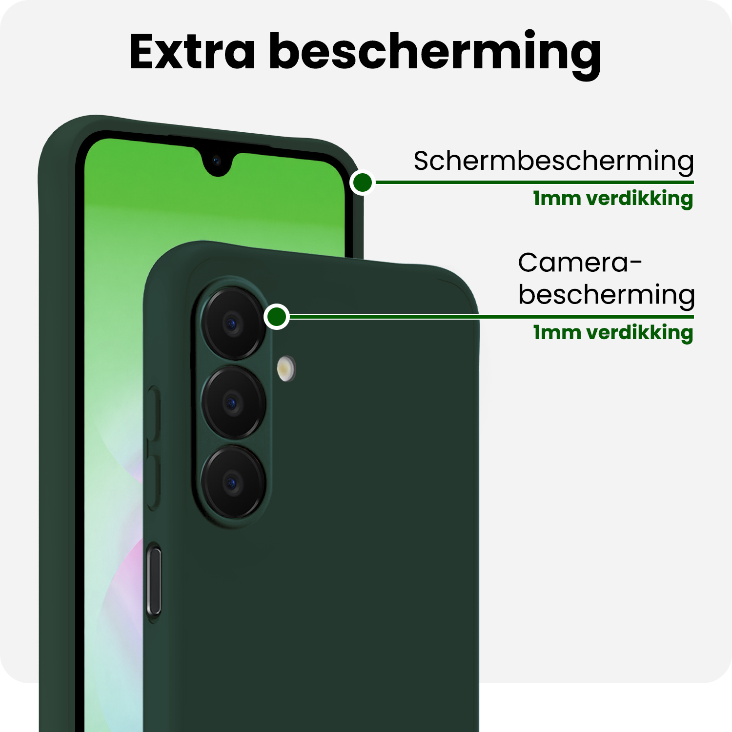 BASEY. BASEY. Samsung Galaxy A18 Hoesje Siliconen - Donkergroen - 2 PACK