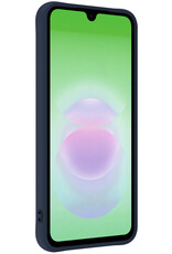 BASEY. BASEY. Samsung Galaxy A18 Hoesje Siliconen Met Screenprotector - Donkerblauw