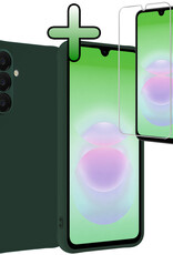 BASEY. BASEY. Samsung Galaxy A18 Hoesje Siliconen Met Screenprotector - Donkergroen
