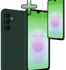 BASEY. BASEY. Samsung Galaxy A18 Hoesje Siliconen Met Screenprotector - Donkergroen