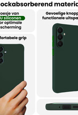 BASEY. BASEY. Samsung Galaxy A18 Hoesje Siliconen Met Screenprotector - Donkergroen