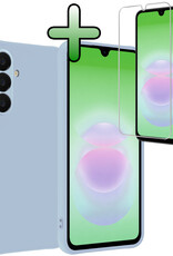 BASEY. BASEY. Samsung Galaxy A18 Hoesje Siliconen Met Screenprotector - Lichtblauw