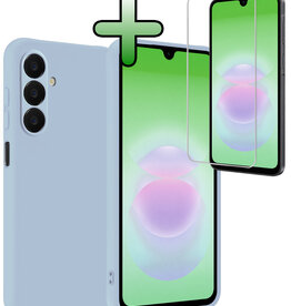 BASEY. BASEY. Samsung Galaxy A18 Hoesje Siliconen Met Screenprotector - Lichtblauw