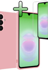 BASEY. BASEY. Samsung Galaxy A18 Hoesje Siliconen Met Screenprotector - Lichtroze