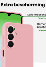 BASEY. BASEY. Samsung Galaxy A18 Hoesje Siliconen Met Screenprotector - Lichtroze