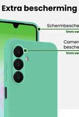 BASEY. BASEY. Samsung Galaxy A18 Hoesje Siliconen Met Screenprotector - Mintgroen