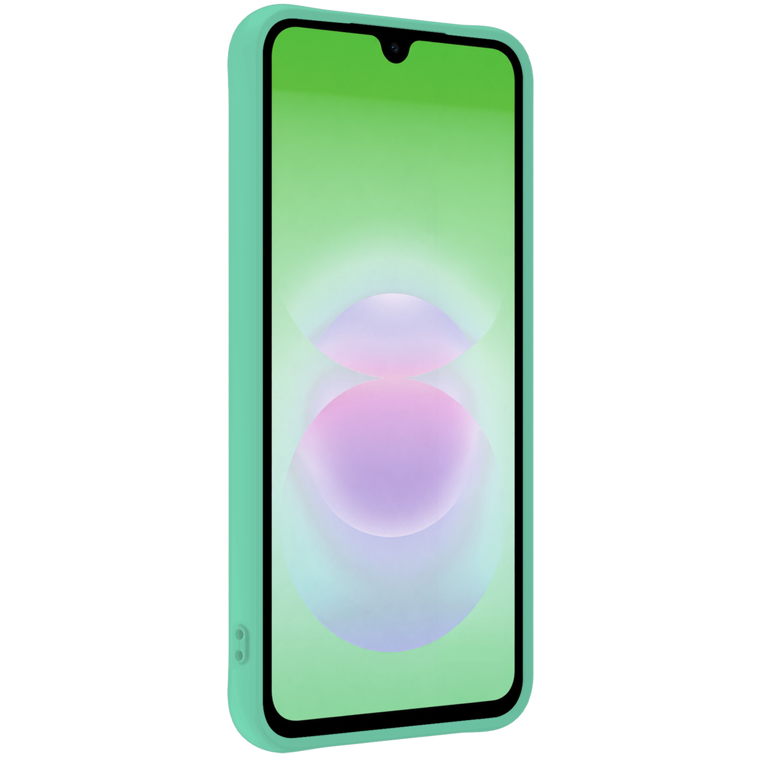 BASEY. BASEY. Samsung Galaxy A18 Hoesje Siliconen Met Screenprotector - Mintgroen