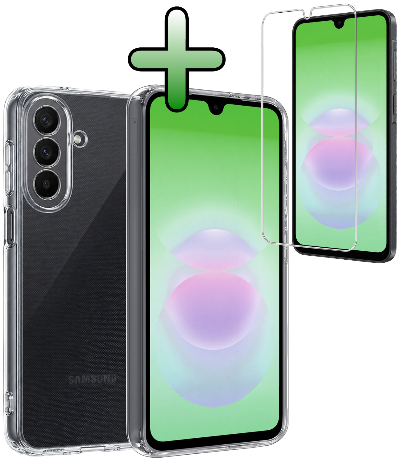 BASEY. BASEY. Samsung Galaxy A18 Hoesje Siliconen Met Screenprotector - Transparant