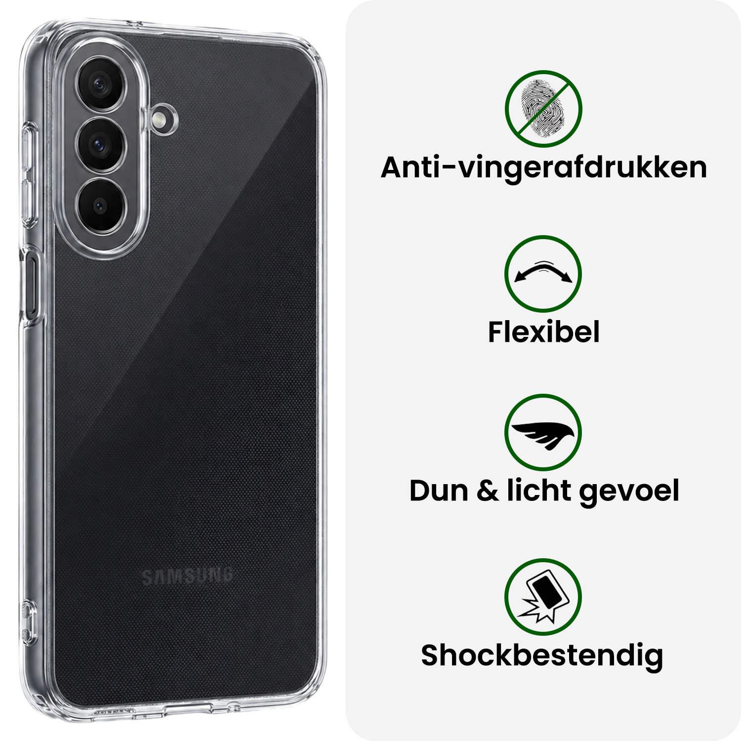 BASEY. BASEY. Samsung Galaxy A18 Hoesje Siliconen Met Screenprotector - Transparant