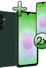 BASEY. BASEY. Samsung Galaxy A18 Hoesje Siliconen Met 2x Screenprotector - Donkergroen
