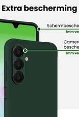 BASEY. BASEY. Samsung Galaxy A18 Hoesje Siliconen Met 2x Screenprotector - Donkergroen