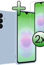 BASEY. BASEY. Samsung Galaxy A18 Hoesje Siliconen Met 2x Screenprotector - Lichtblauw