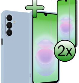 BASEY. BASEY. Samsung Galaxy A18 Hoesje Siliconen Met 2x Screenprotector - Lichtblauw