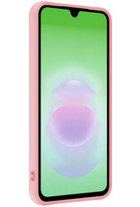 BASEY. BASEY. Samsung Galaxy A18 Hoesje Siliconen Met 2x Screenprotector - Lichtroze