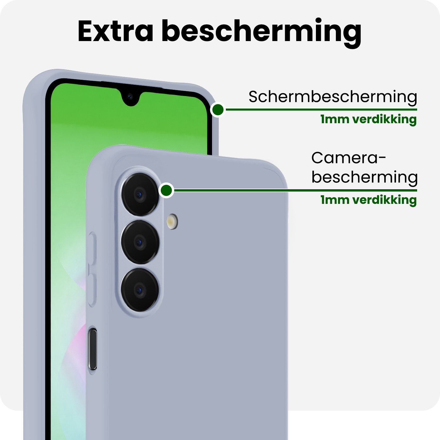 BASEY. BASEY. Samsung Galaxy A18 Hoesje Siliconen Met 2x Screenprotector - Lila