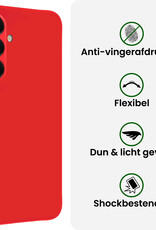 BASEY. BASEY. Samsung Galaxy A18 Hoesje Siliconen Met 2x Screenprotector - Rood