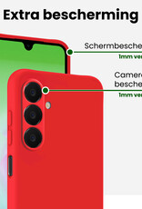BASEY. BASEY. Samsung Galaxy A18 Hoesje Siliconen Met 2x Screenprotector - Rood