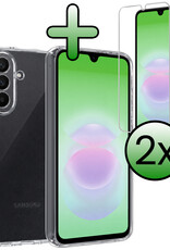 BASEY. BASEY. Samsung Galaxy A18 Hoesje Siliconen Met 2x Screenprotector - Transparant