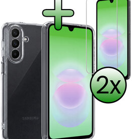 BASEY. BASEY. Samsung Galaxy A18 Hoesje Siliconen Met 2x Screenprotector - Transparant